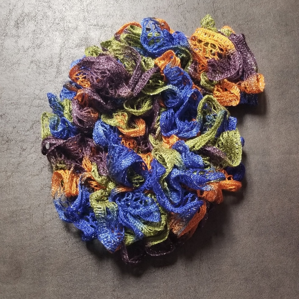 Handmade Ruffle Scarf ~ Disco